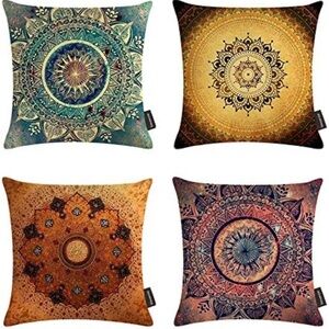 Set of 3 Mandala Throw Pillow Covers